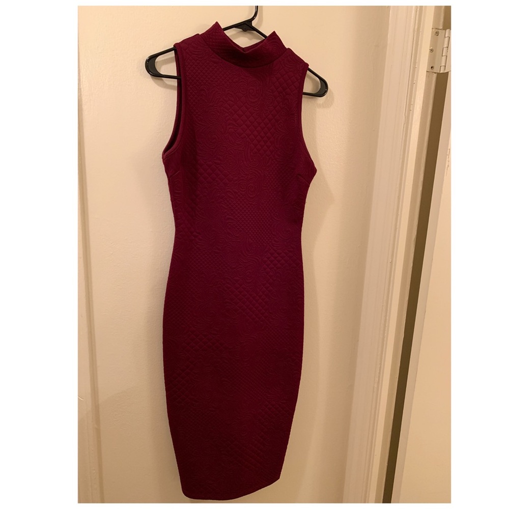 WINDSOR- Burgundy midi party bodycon dress Sz Lg